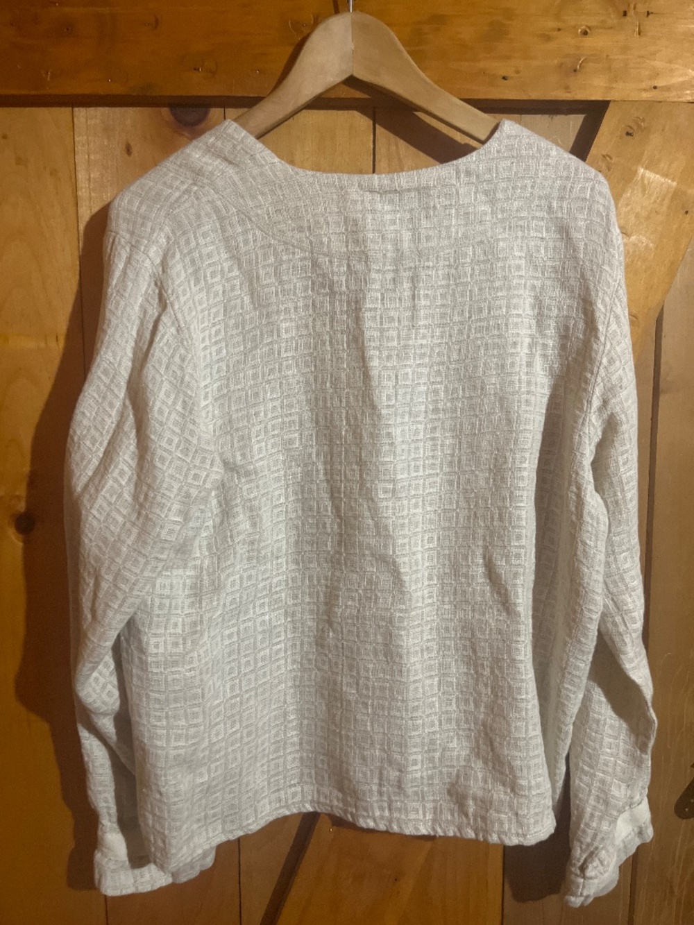 FLAX Asian Style Wrap Asym Blouse Top Shirt 100%Linen - Picture 2 of 6